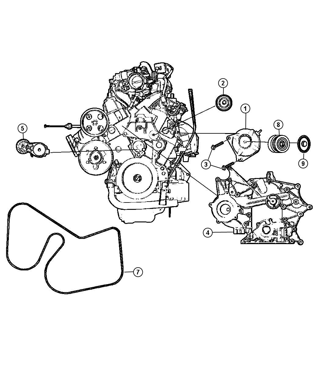 Diagram Alternator [[3.3L, 3.8L 3.3L V6 OHV Engine, 3.8L V6 OHV Engine, 3.3L V6 OHV FFV ENGINE Engines]]. for your Dodge NITRO  