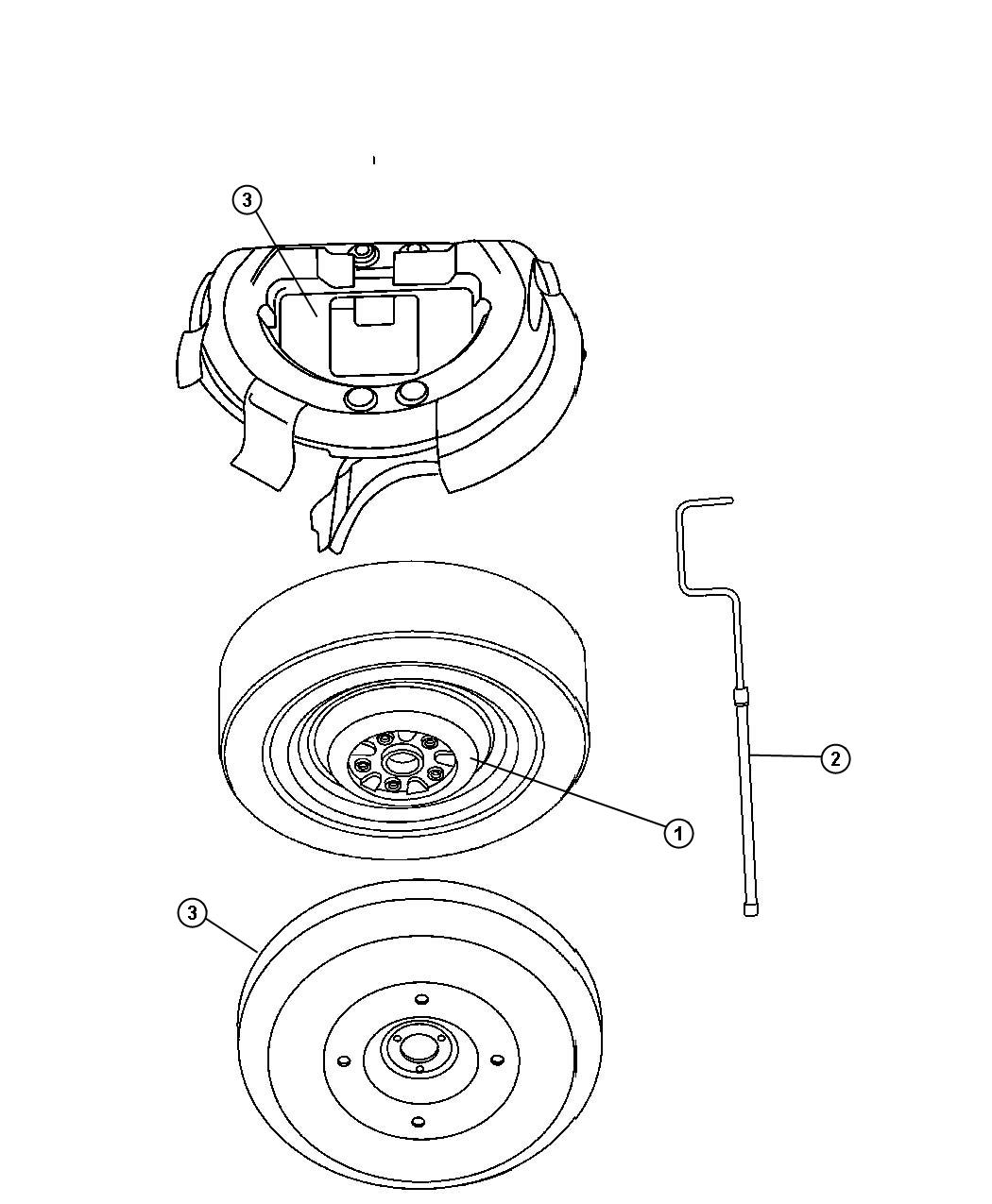 Diagram Wheel, Spare. for your Dodge Grand Caravan  