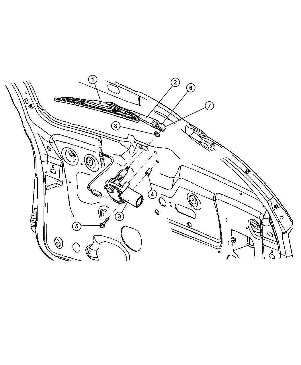 Diagram Rear Wiper. for your Dodge Grand Caravan  