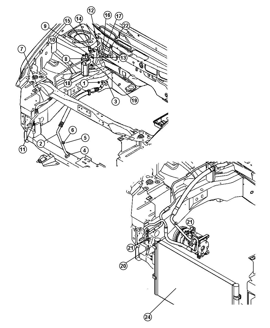 Diagram Plumbing, Air Conditioning,2.4L. for your 2014 Jeep Wrangler   