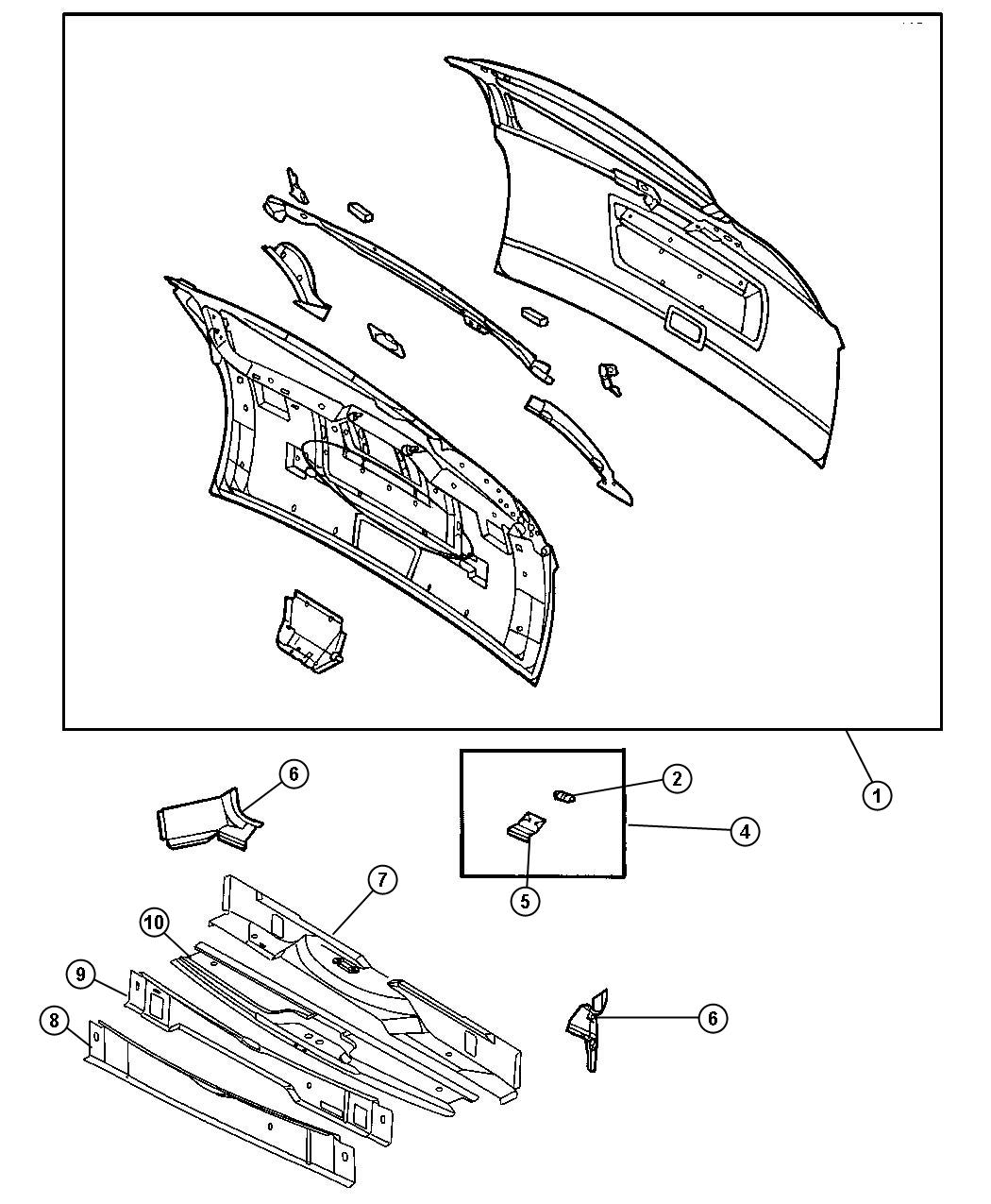 Diagram Liftgate Panel. for your Chrysler Town & Country  