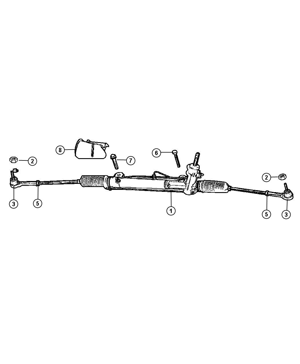 Diagram Gear, Rack and Pinion and Attaching Parts. for your Chrysler Pacifica  