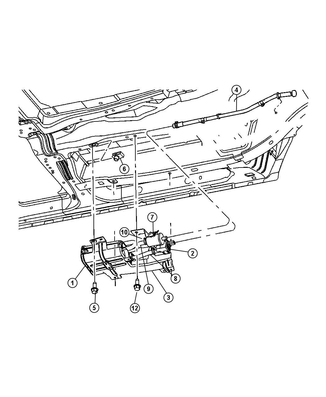 Diagram Vacuum Canister and Leak Dectection Pump [[3.8L V6 OHV Engine,4.0L V6 SOHC Engine]]. for your Dodge Ram 1500  