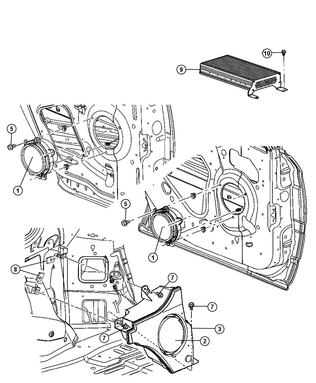 Diagram Speakers and Related Items. for your 2016 Chrysler Town & Country   