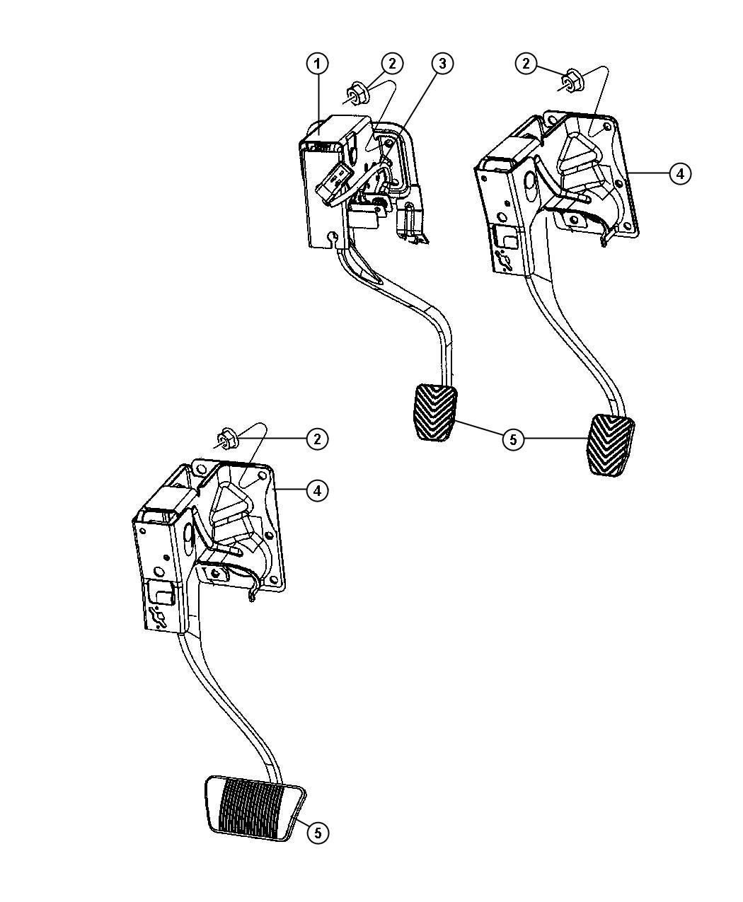 Diagram Pedals, Brake and Clutch. for your Dodge Caliber  