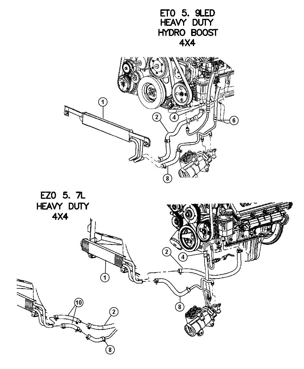 Diagram Hoses,Power Steering 4 Wheel Drive with Hydrobooster. for your Chrysler 300  M