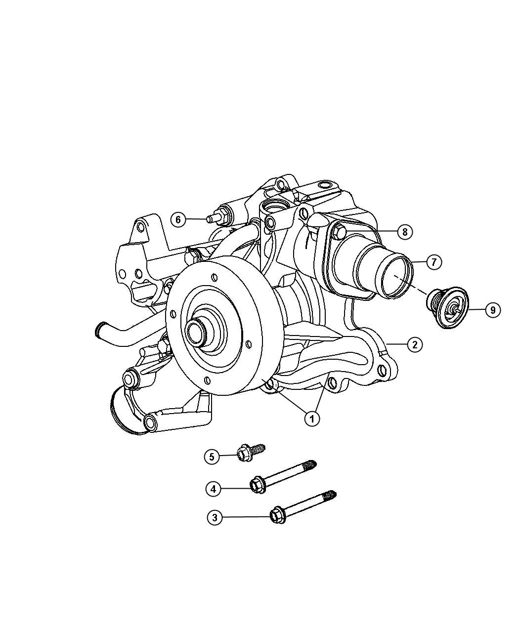 Diagram Water Pump 5.7L [5.7L Hemi V8 Engine] Engine. for your Dodge