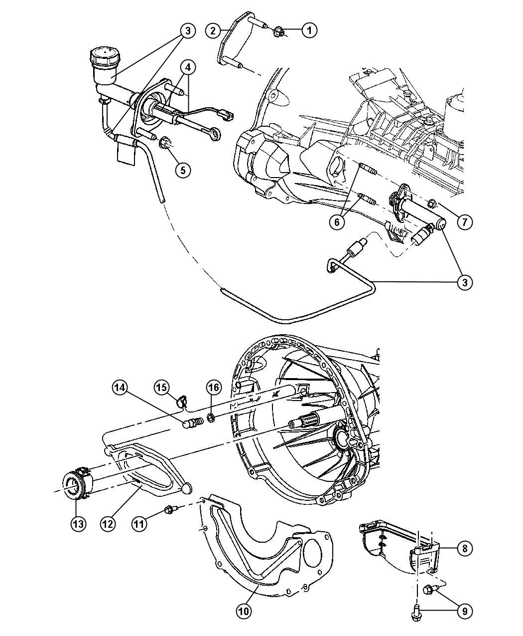 Diagram Controls, Hydraulic Clutch. for your Dodge Ram 3500  