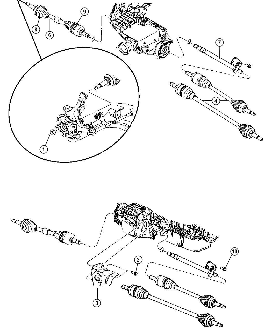 Diagram Shaft, Front Drive. for your Chrysler Pacifica  