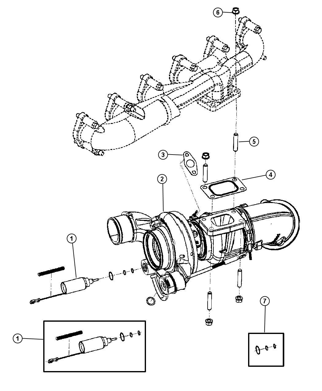 Diagram Turbocharger 5.9 Diesel. for your Dodge Ram 2500  