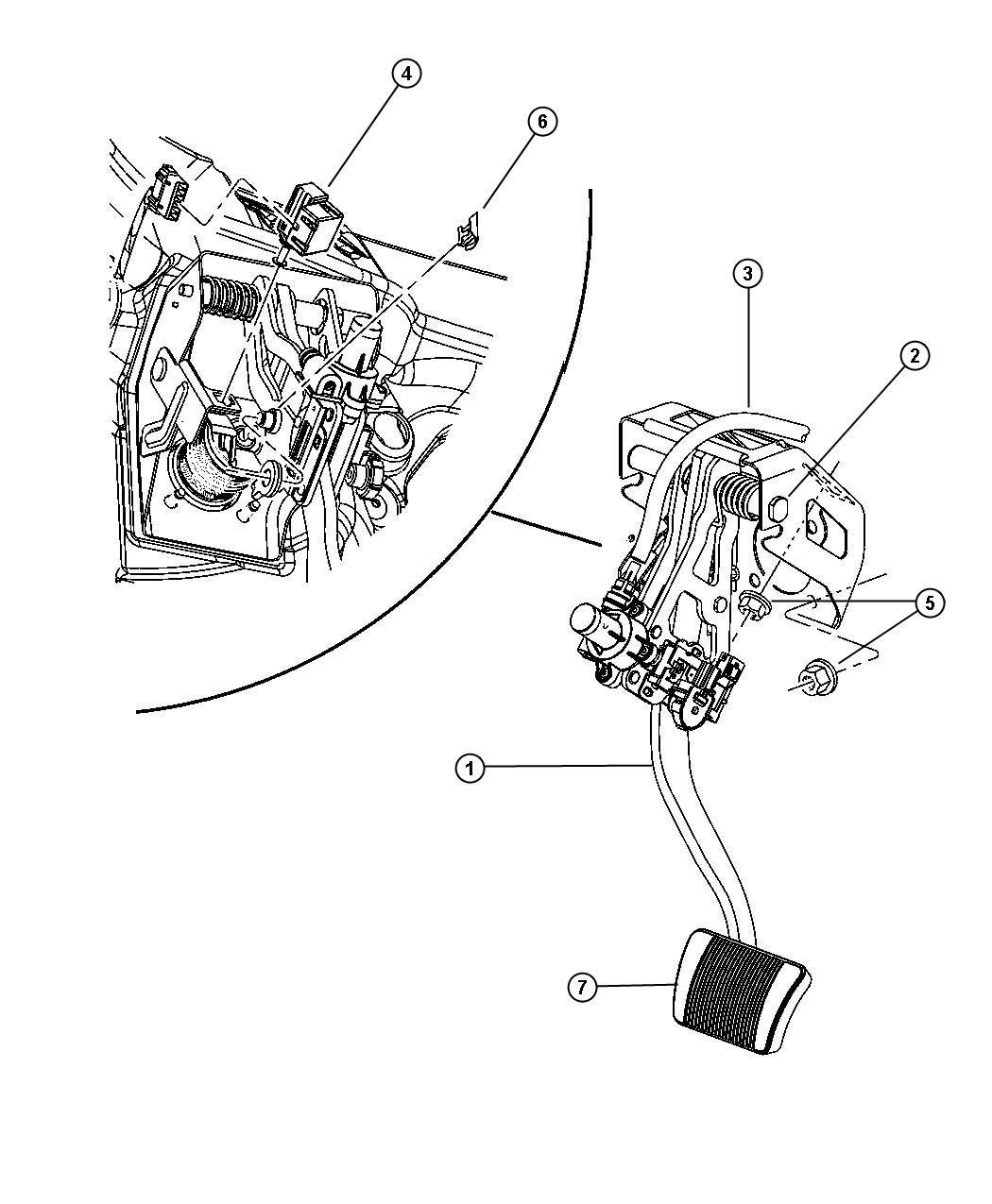 Diagram Pedal, Brake Adjustable. for your 2007 Chrysler 300 C 5.7L HEMI V8 