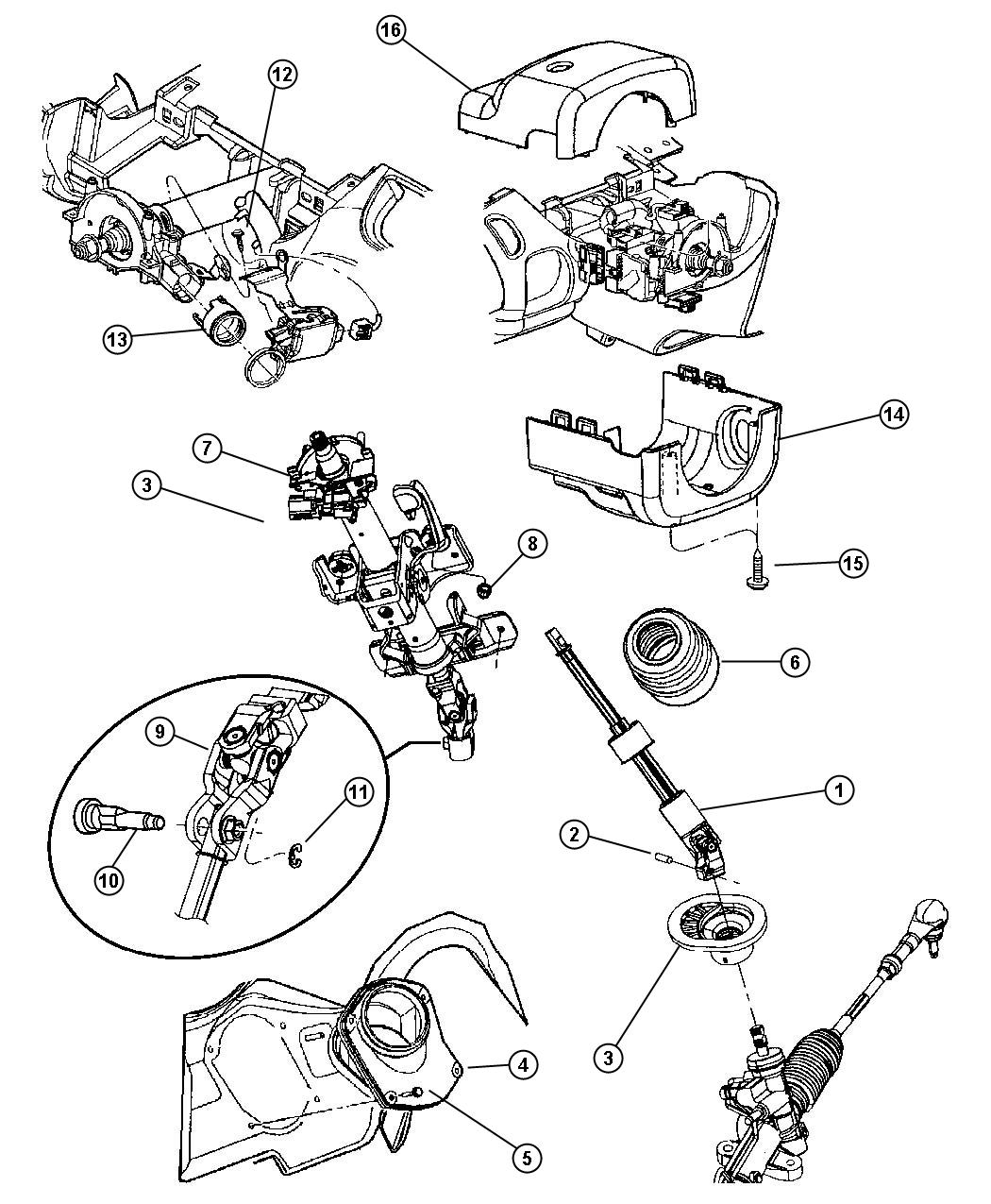 Diagram Column, Steering, Upper and Lower. for your Chrysler