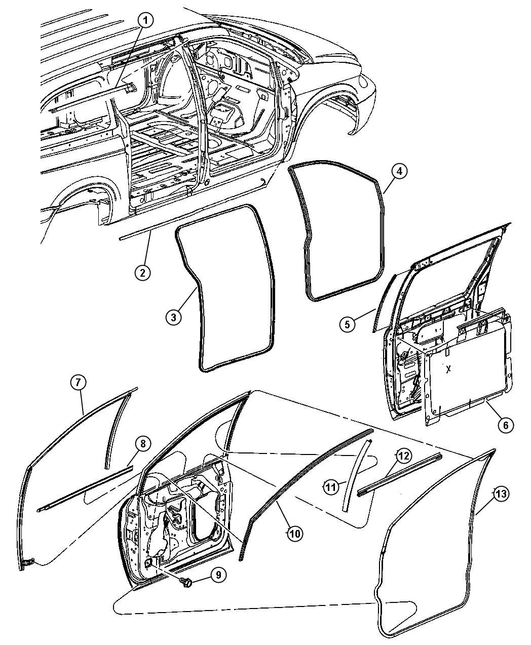 Weatherstrip. Diagram