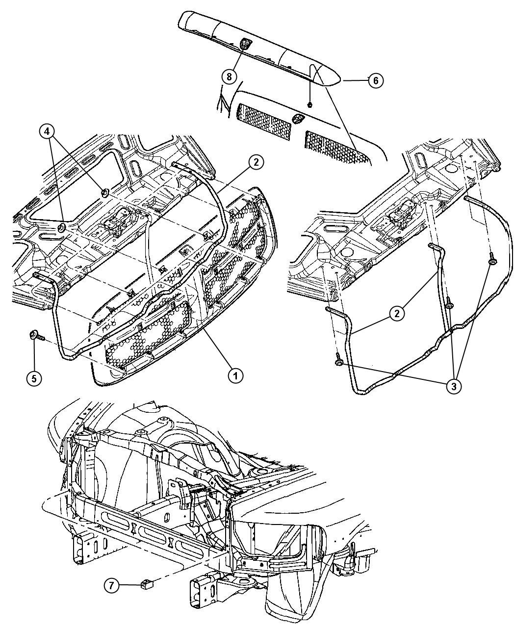 Grille and Related Parts. Diagram