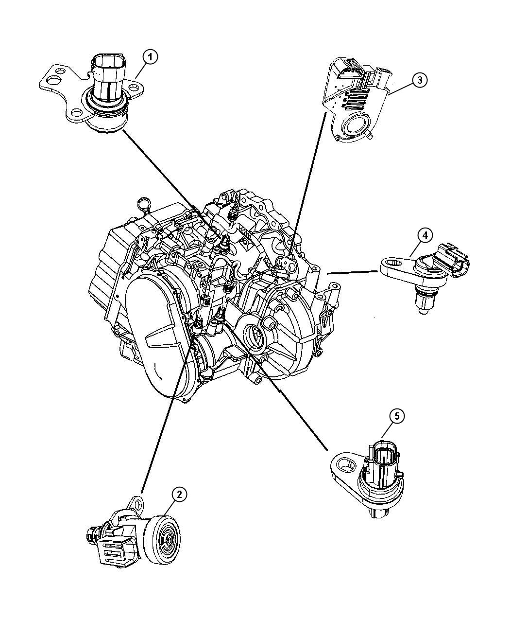 Diagram Sensors Transmisson [[4.0L V6 SOHC Engine 6-Speed Automatic 62TE Transmission]]. for your 1999 Dodge Avenger   