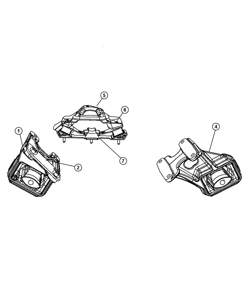 Diagram Mounts, 5.7L Engine And Transmission. for your 2004 Chrysler 300  M 