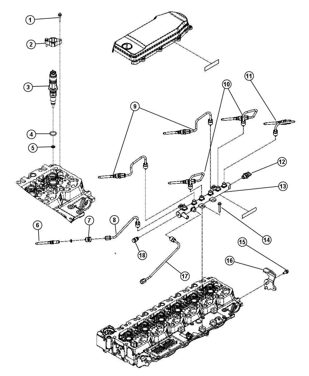 Diagram Fuel Injection Plumbing 6.7L Diesel. for your 2006 Jeep Wrangler   