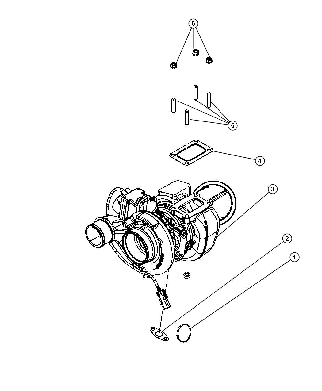 Diagram Turbocharger 6.7L Diesel. for your Dodge Ram 3500  