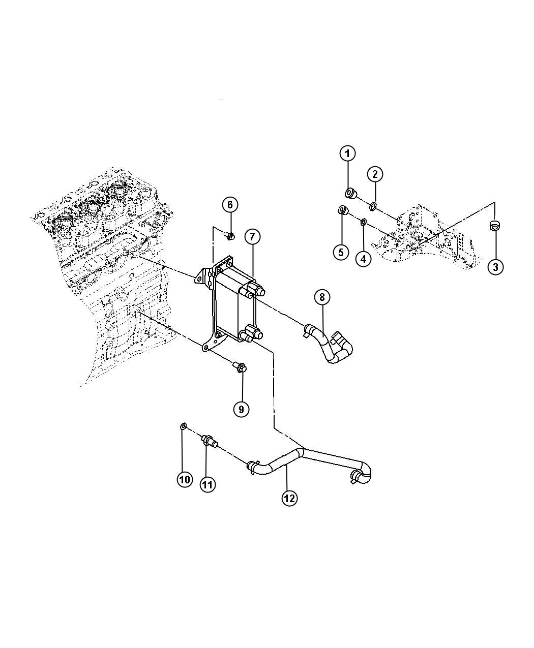 Diagram Torque Converter Oil Cooler And Plumbing 5.9L Diesel [5.9L I6 HO CUMMINS TD ENGINE]. for your 1997 Dodge Ram 2500   