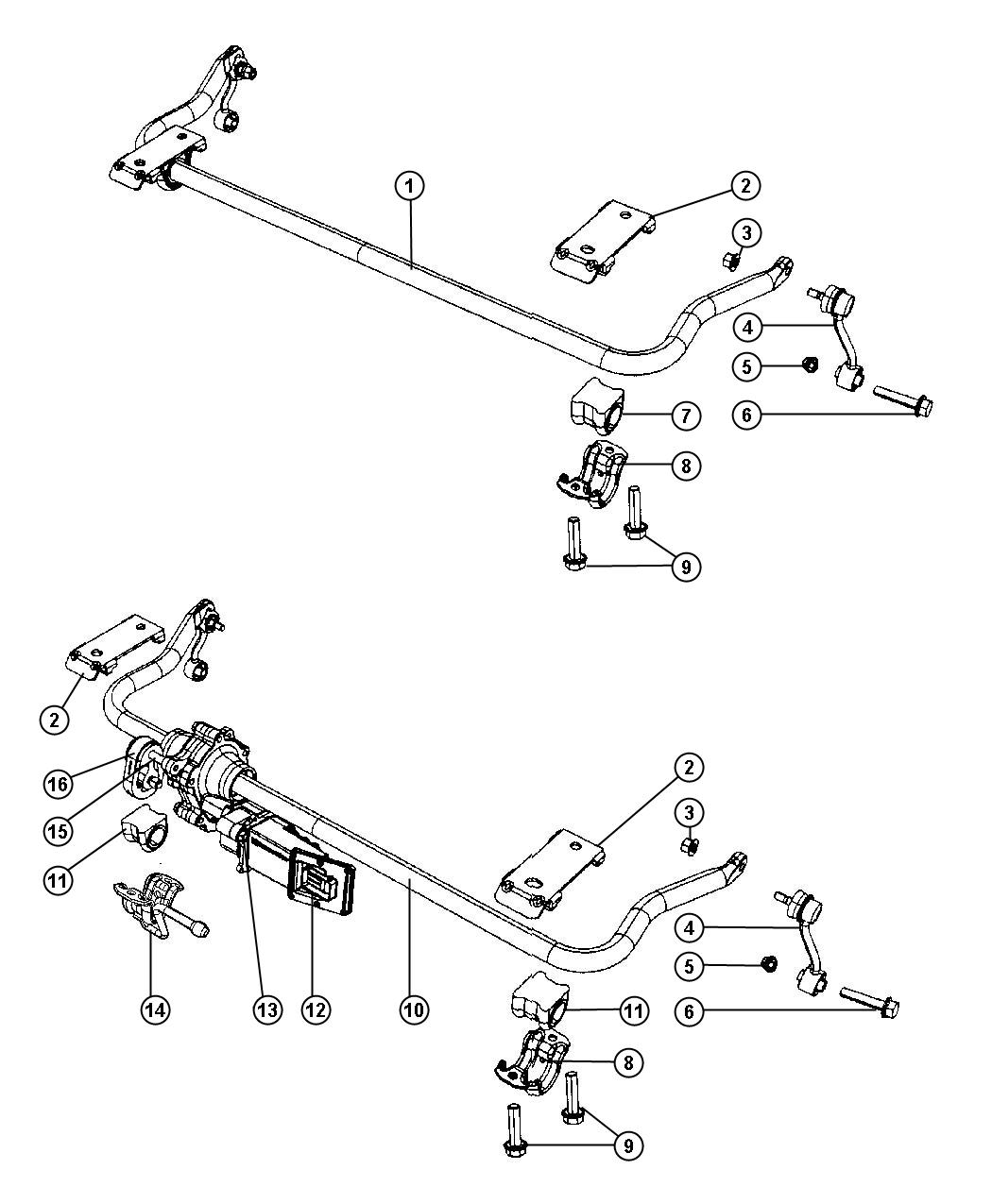 Diagram Stabilizer Bar,Front. for your Jeep Wrangler  