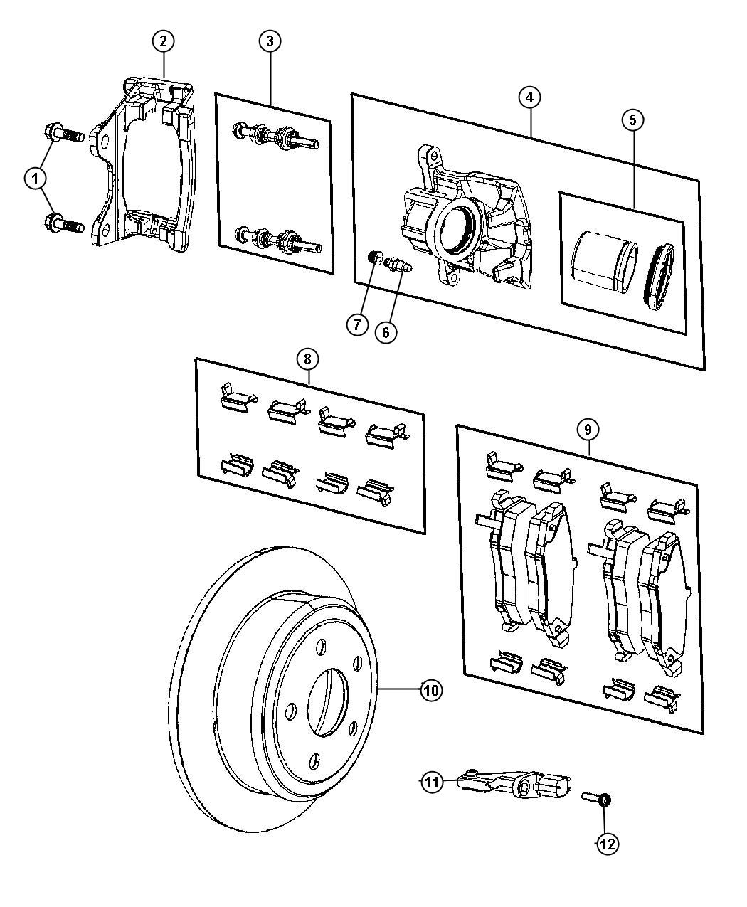 Diagram Brakes,Rear,Disc. for your Jeep Wrangler  