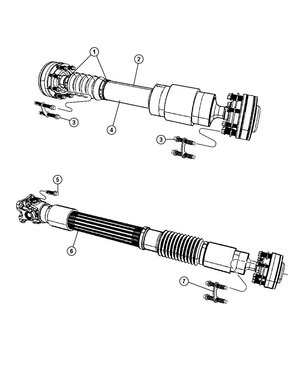 Diagram Propshaft,Front and Rear. for your 2003 Chrysler 300  M 