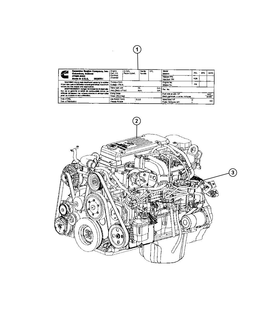Diagram Engine Assembly And Identification 5.9L Diesel [5.9L HO Cummins Turbo Diesel Engine]. for your 2007 Dodge NITRO   