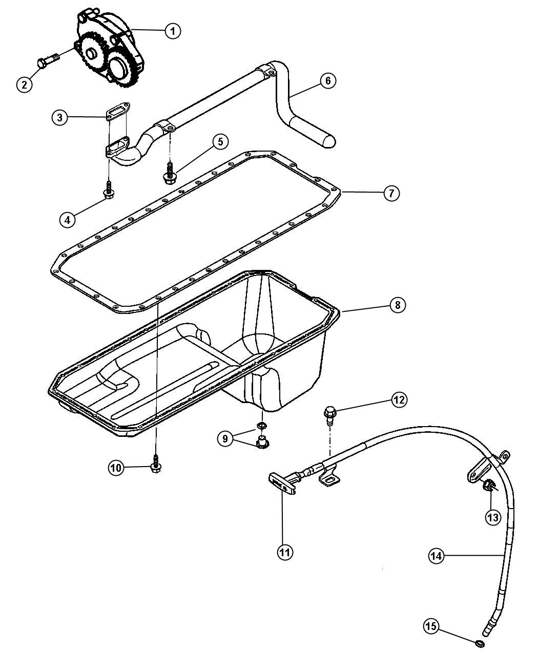 Oil Pump, Oil Pan, And Oil Indicator 5.9L Diesel [5.9L I6 HO CUMMINS TD ENGINE]. Diagram