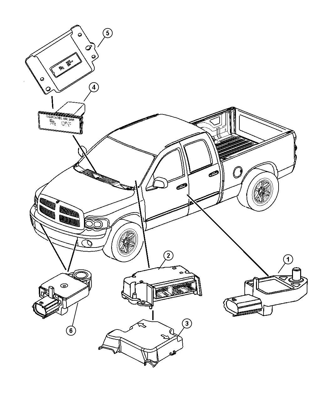 Air Bag Modules and Sensors. Diagram