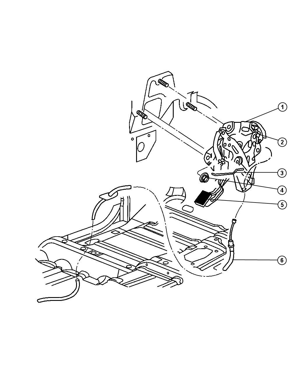 Diagram Parking Brake Lever and Front Cable. for your Dodge Ram 1500  