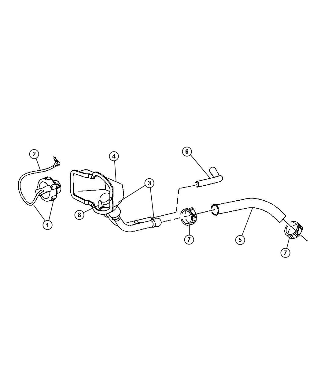 Fuel Filler Tube, 3.7L [3.7L V6 Engine], 4.7L [ALL 4.7L V8 ENGINES], 5.7 [All 5.7L 8Cyl Gas Engines],. Diagram