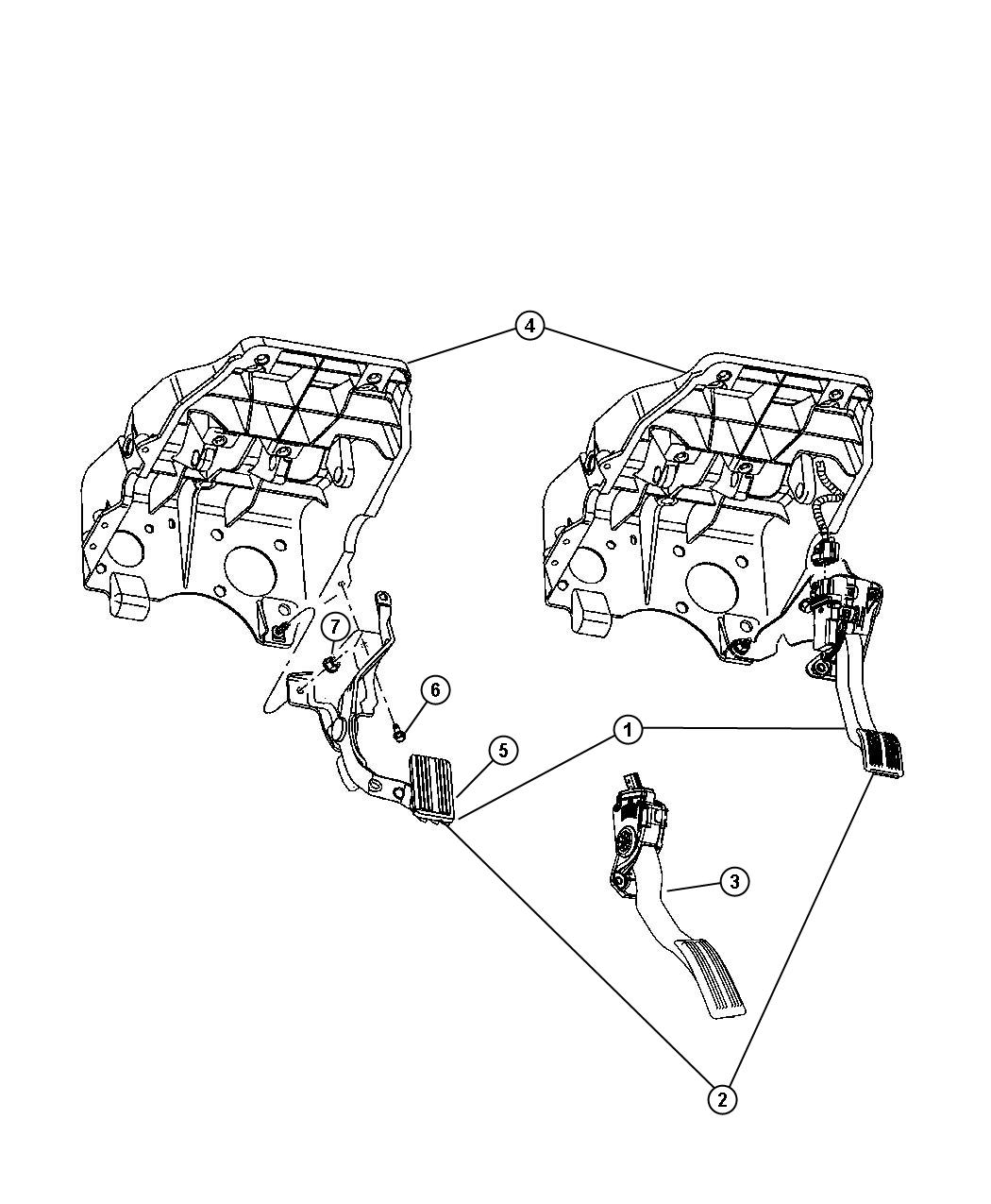 Diagram Pedal Brake,Power Adjustable. for your Dodge Ram 1500  