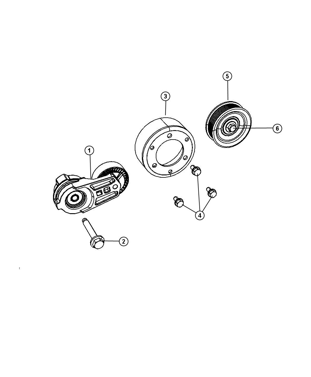 Diagram Drive Pulleys, 3.8L Engine. for your Jeep Wrangler  