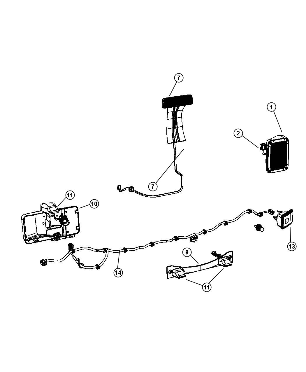 Diagram Lamps--Rear. for your 2007 Jeep Wrangler   