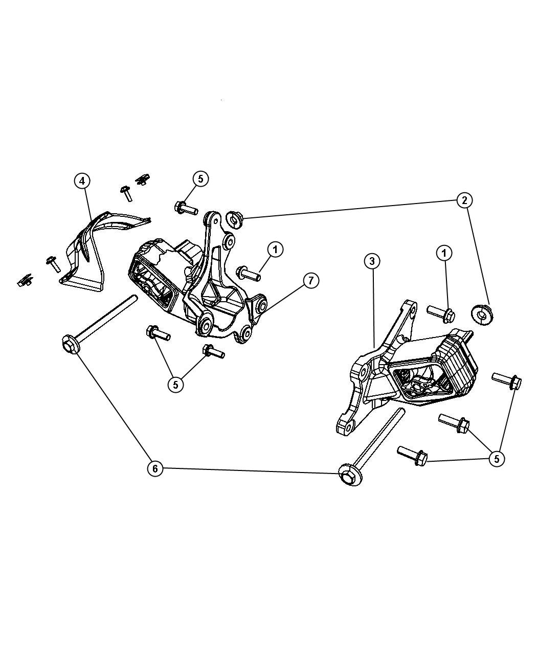 Diagram Mounts, Engine 3.8. for your 2004 Chrysler 300  M 