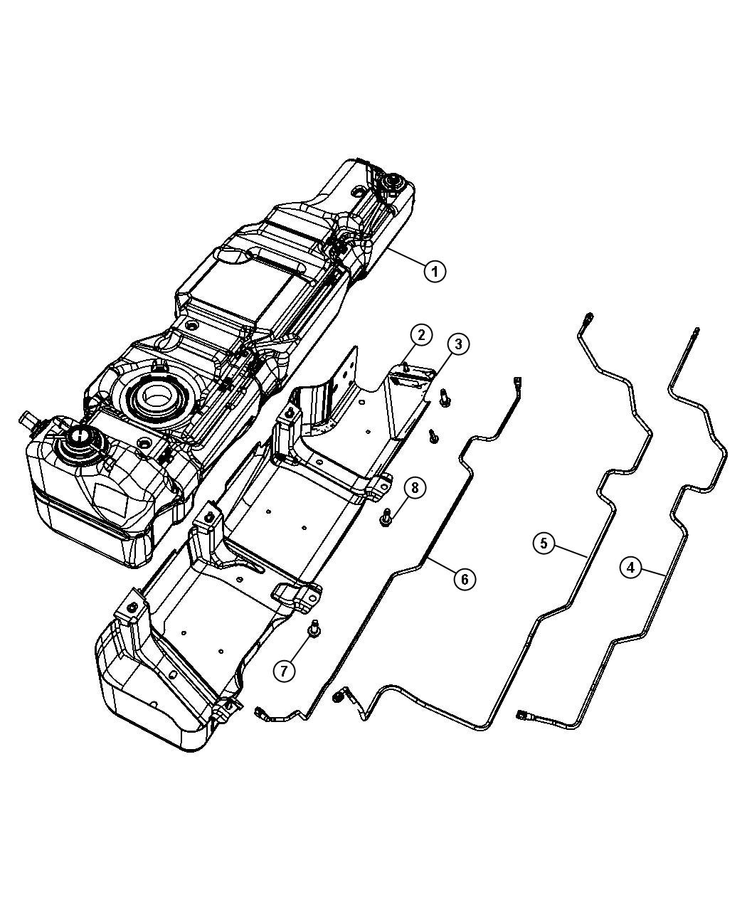 Diagram Fuel Tank, 2.8L (ENS), 3.8L (EGT). for your 2022 Jeep Renegade   