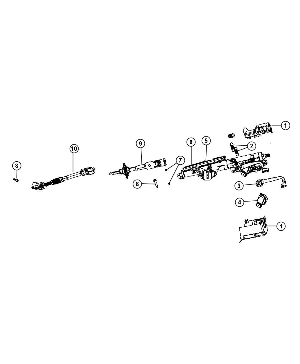 Diagram Column, Steering Upper and Lower. for your Jeep Wrangler  