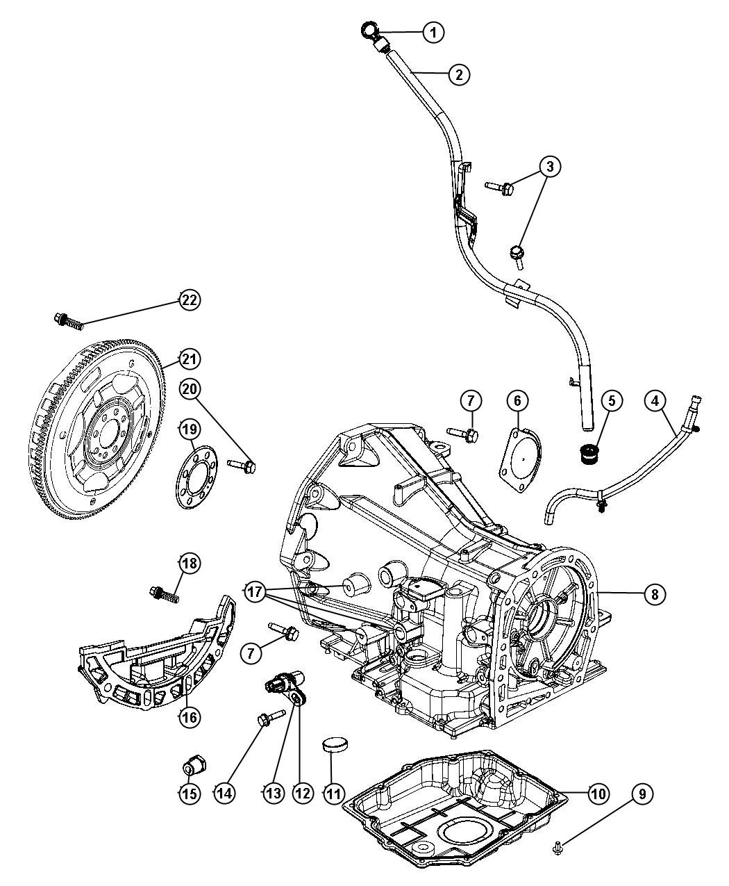 Diagram Transmission Case and Related Parts. for your Jeep