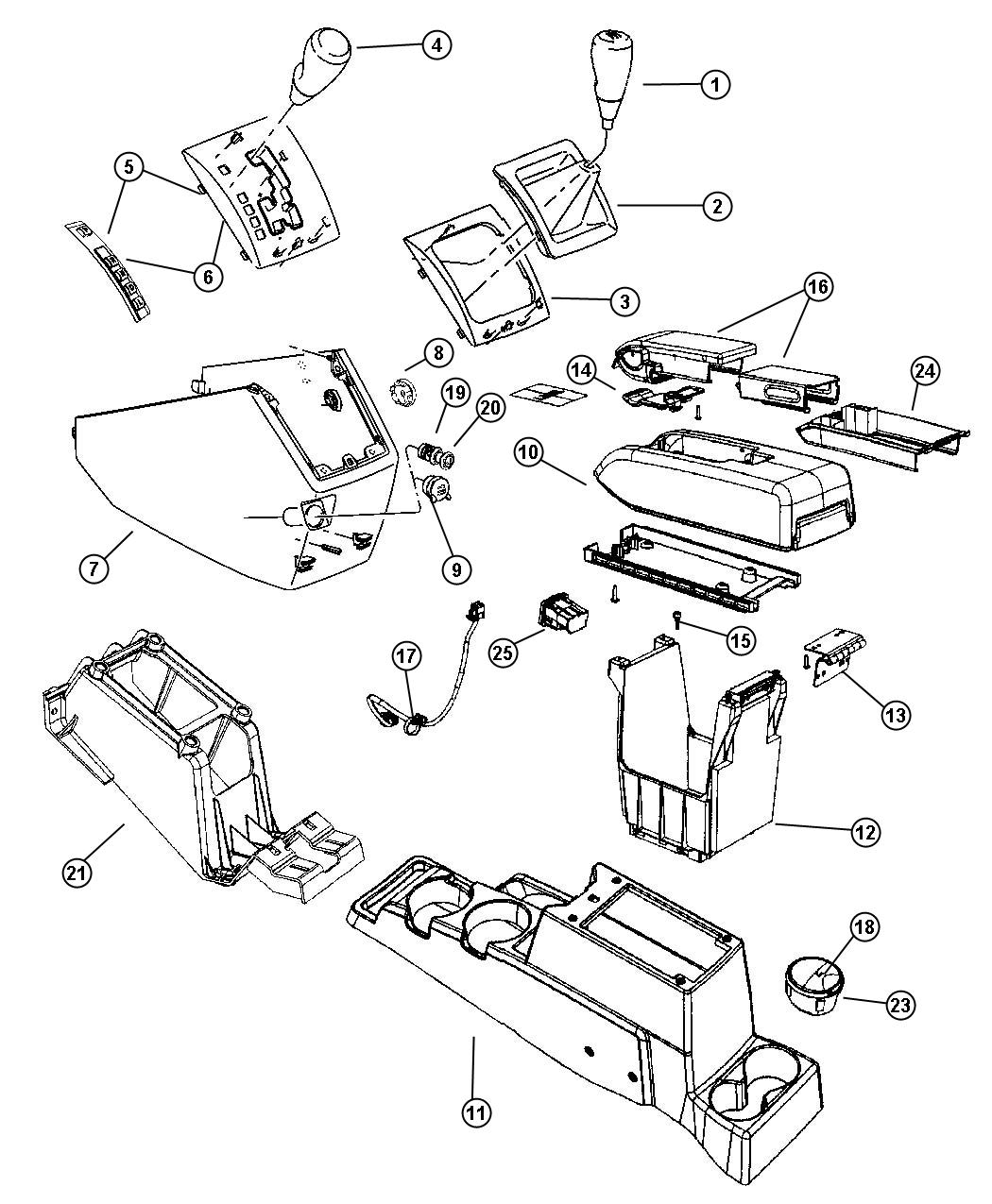 Floor Console. Diagram