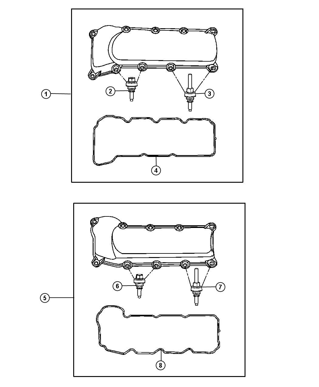 Diagram Cylinder Head Covers And Mounting 3.7L [3.7L V6 Engine]. for your Jeep