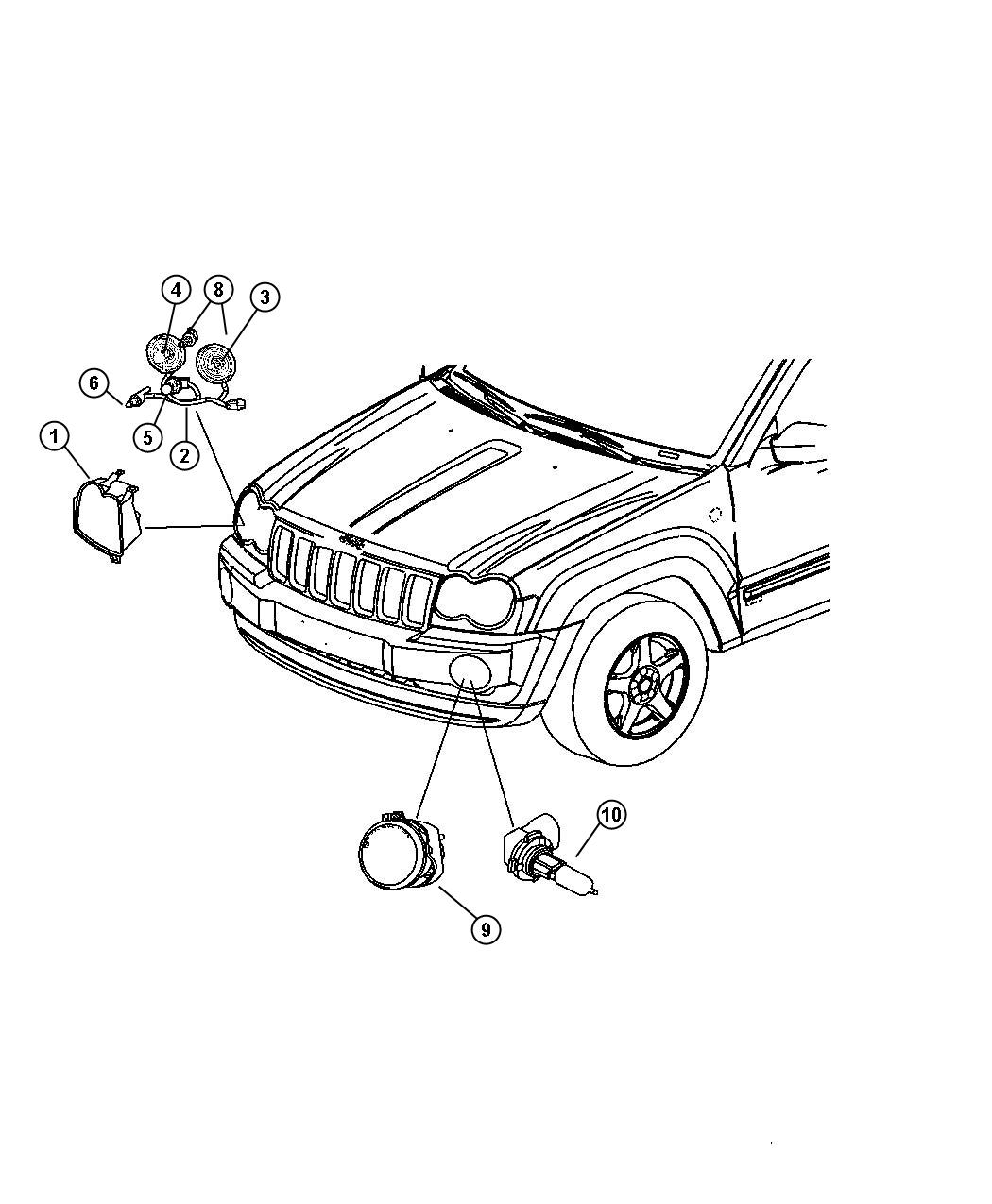 Diagram Lamp - Front End. for your Dodge NITRO  