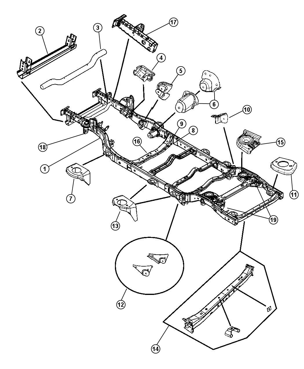 Diagram Frame. for your 2013 Jeep Wrangler 3.6L V6 M/T 4X4 SAHARA 