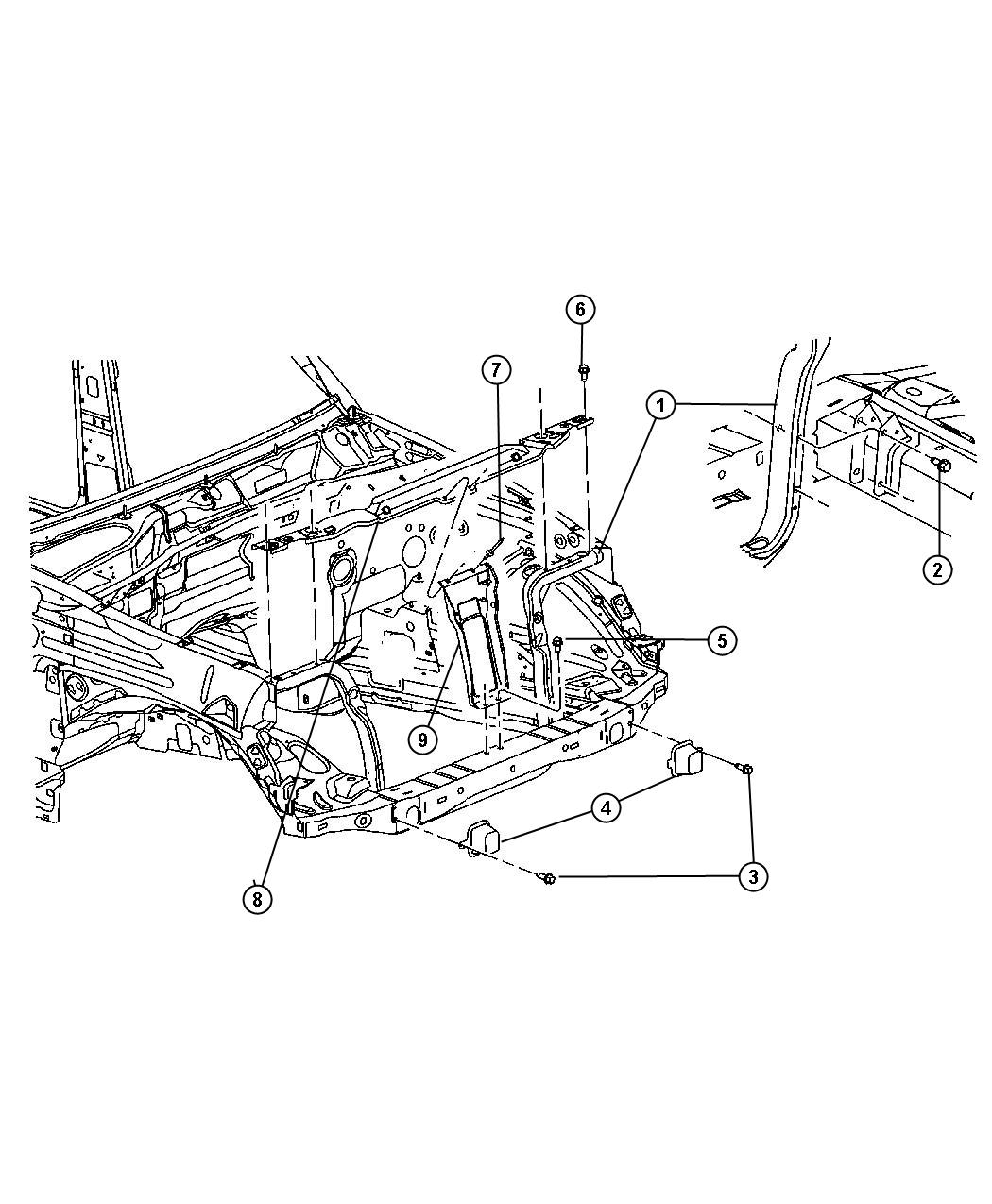 Diagram Support Assy. - Radiator. for your Jeep Liberty  