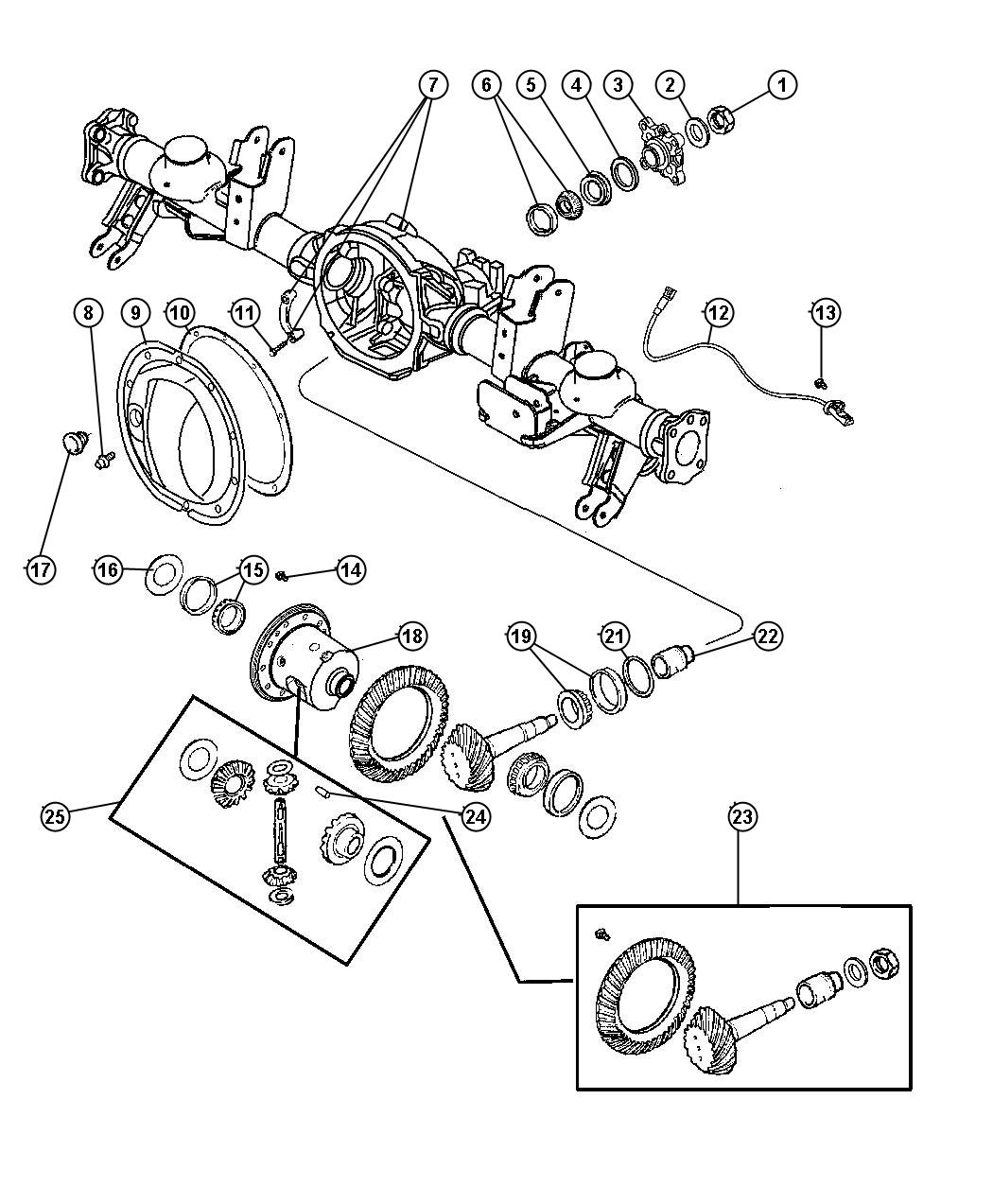 Axle,Rear,With Differential,Housing and Axle Shafts,[Dana 44/226MM Rear Axle],Dana 44/226MM. Diagram