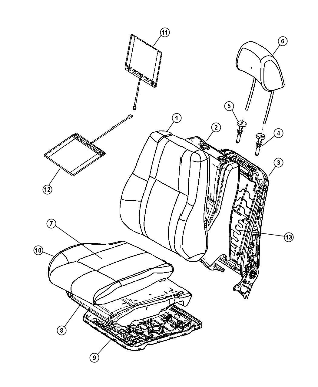 Front Seat, Leather, Trim Code [XL]. Diagram