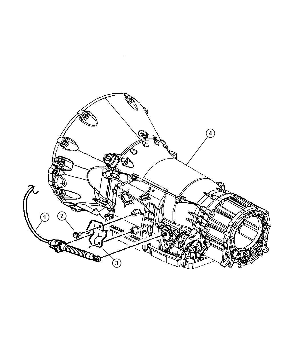 Full size assembly image of Shifter Cable and Transmission Shifter Cable Bracket. (1/1)