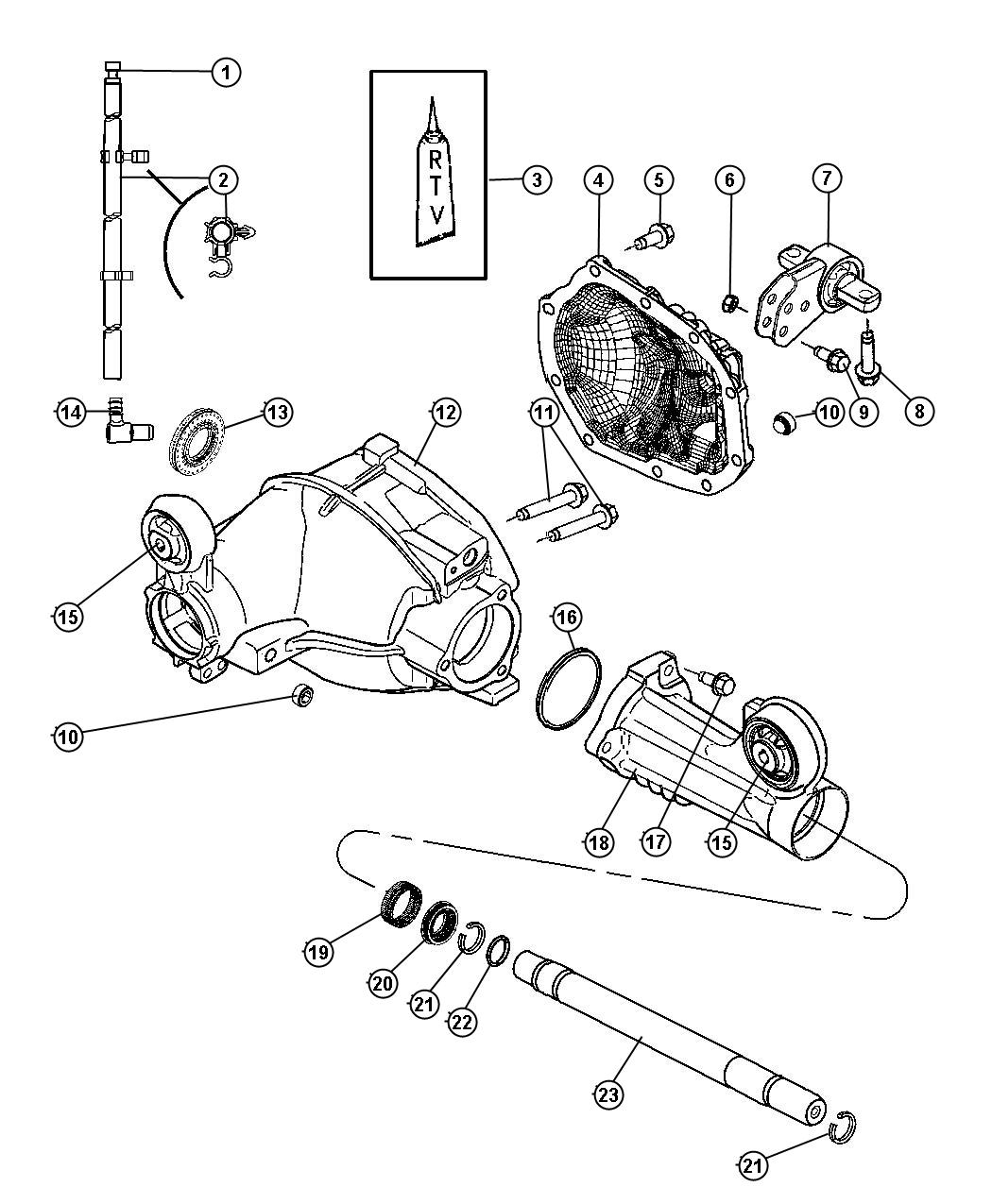 Diagram Housing,Front Axle [200MM Front Axle]. for your Jeep