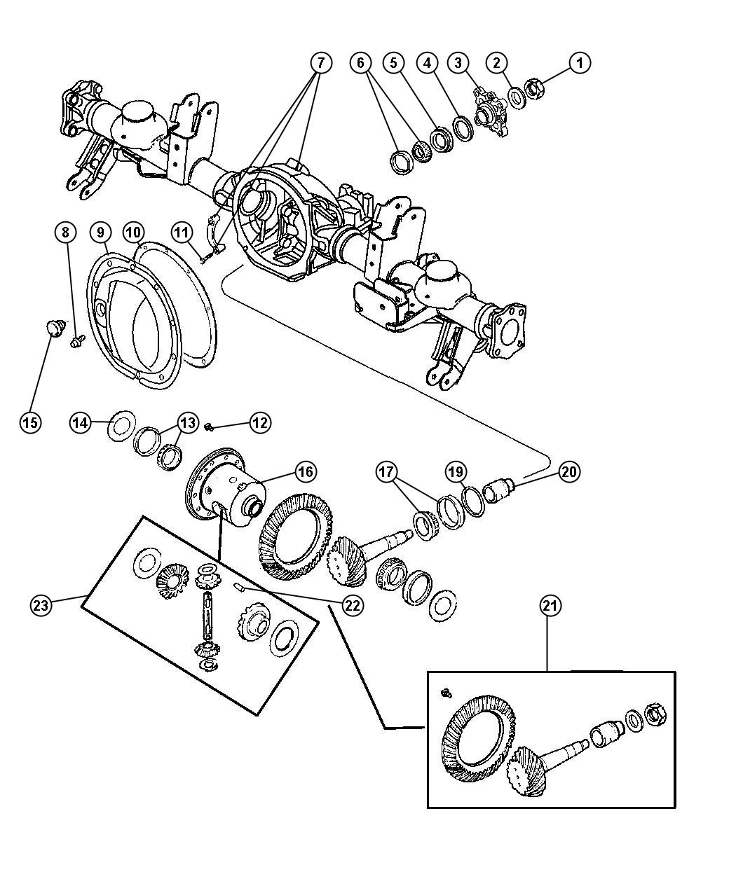 Axle,Rear,With Differential,Housing and Axle Shafts,[Dana 44/226MM Rear Axle],Dana 44/226MM. Diagram