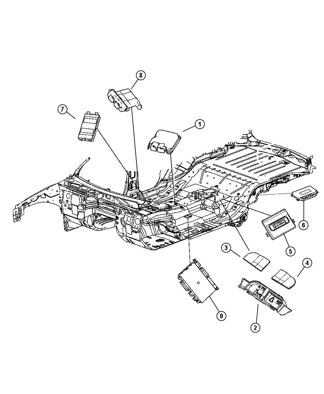 Diagram Modules Floor Mounted. for your Jeep Commander  