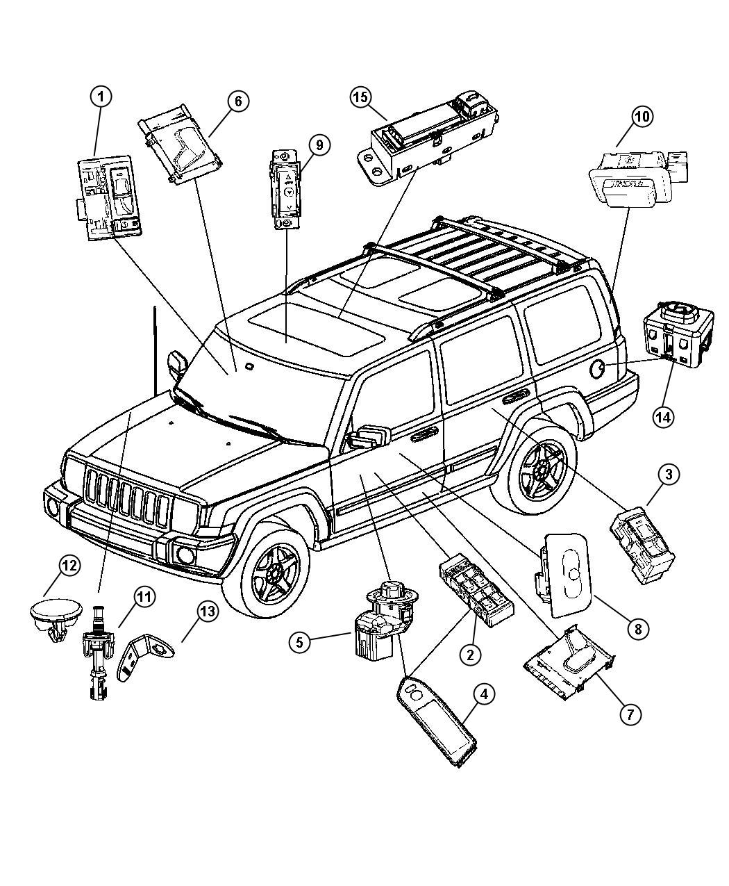 Diagram Switches, (Body). for your Jeep